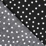 Weiß gepunktete Spandex-Popeline 7mm Schwarz - Ribes y Casals