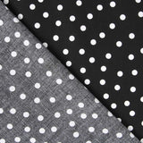 Weiß gepunktete Spandex-Popeline 7mm Schwarz - Ribes y Casals