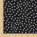 Weiß gepunktete Spandex-Popeline 7mm Schwarz - Ribes y Casals