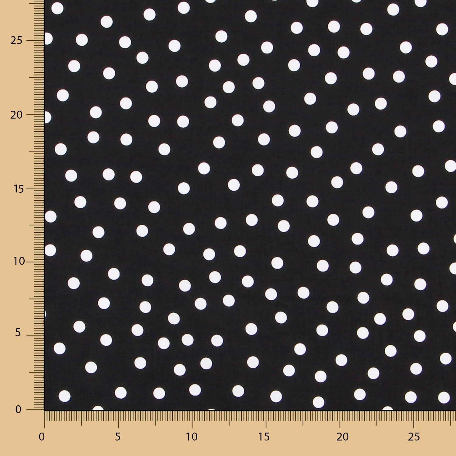 Weiß gepunktete Spandex-Popeline 7mm Schwarz - Ribes y Casals