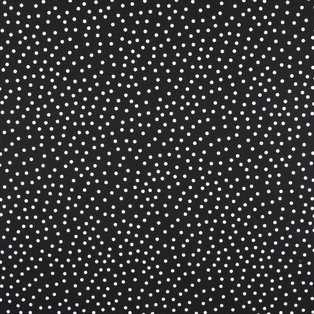 Weiß gepunktete Spandex-Popeline 7mm Schwarz - Ribes y Casals