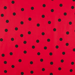 Spandex Popeline Popeline Schwarz Polka Dots 30mm Rot 155 x 140 cm - Ribes y Casals