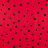 Spandex Popeline Popeline Schwarz Polka Dots 30mm Rot 155 x 140 cm - Ribes y Casals