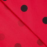 Spandex Popeline Popeline Schwarz Polka Dots 30mm Rot 155 x 140 cm - Ribes y Casals