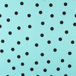 Spandex Popeline Polka Dots Schwarz 30mm Türkis - Ribes y Casals