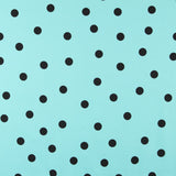 Spandex Popeline Polka Dots Schwarz 30mm Türkis - Ribes y Casals