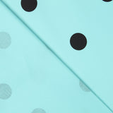 Spandex Popeline Polka Dots Schwarz 30mm Türkis - Ribes y Casals