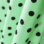 Schwarz gepunktete Spandex-Popeline 7mm Mint - Ribes y Casals