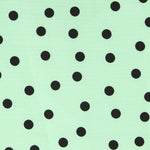 Schwarz gepunktete Spandex-Popeline 7mm Mint - Ribes y Casals