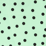 Schwarz gepunktete Spandex-Popeline 7mm Mint - Ribes y Casals