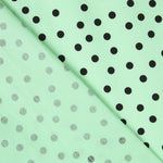 Schwarz gepunktete Spandex-Popeline 7mm Mint - Ribes y Casals