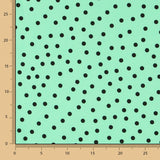 Schwarz gepunktete Spandex-Popeline 7mm Mint - Ribes y Casals