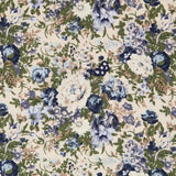 Blaue Popeline mit Blumenmuster im Vintage-Stil - Ribes y Casals