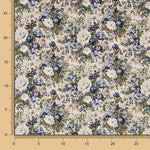 Blaue Popeline mit Blumenmuster im Vintage-Stil - Ribes y Casals
