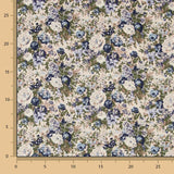 Blaue Popeline mit Blumenmuster im Vintage-Stil - Ribes y Casals