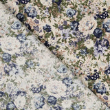 Blaue Popeline mit Blumenmuster im Vintage-Stil - Ribes y Casals