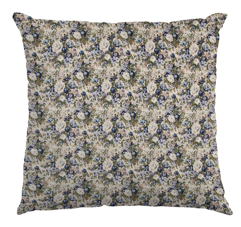 Blaue Popeline mit Blumenmuster im Vintage-Stil - Ribes y Casals