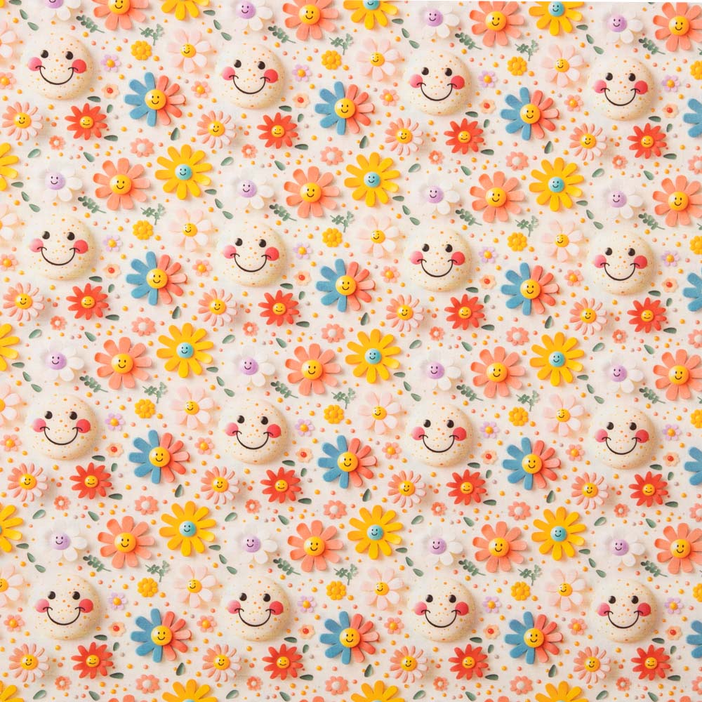 Popeline Baumwolle Baumwolle Acid Flower Ecru - Ribes y Casals