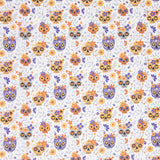 Baumwolle Popeline Calaveras Orange - Ribes y Casals