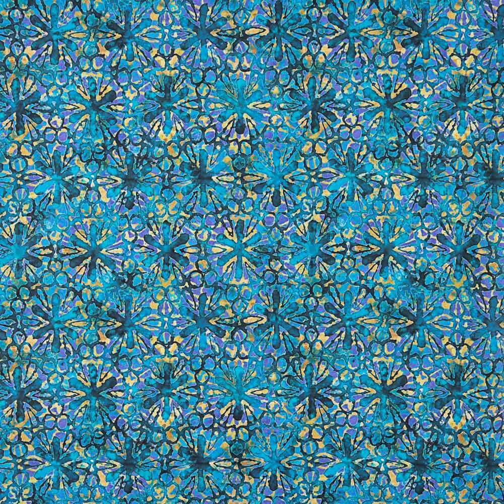 American Patchwork Batik Blume Türkis - Ribes y Casals