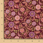 Amerikanisches Patchwork Granat Blumen - Ribes y Casals