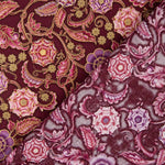 Amerikanisches Patchwork Granat Blumen - Ribes y Casals