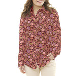 Amerikanisches Patchwork Granat Blumen - Ribes y Casals