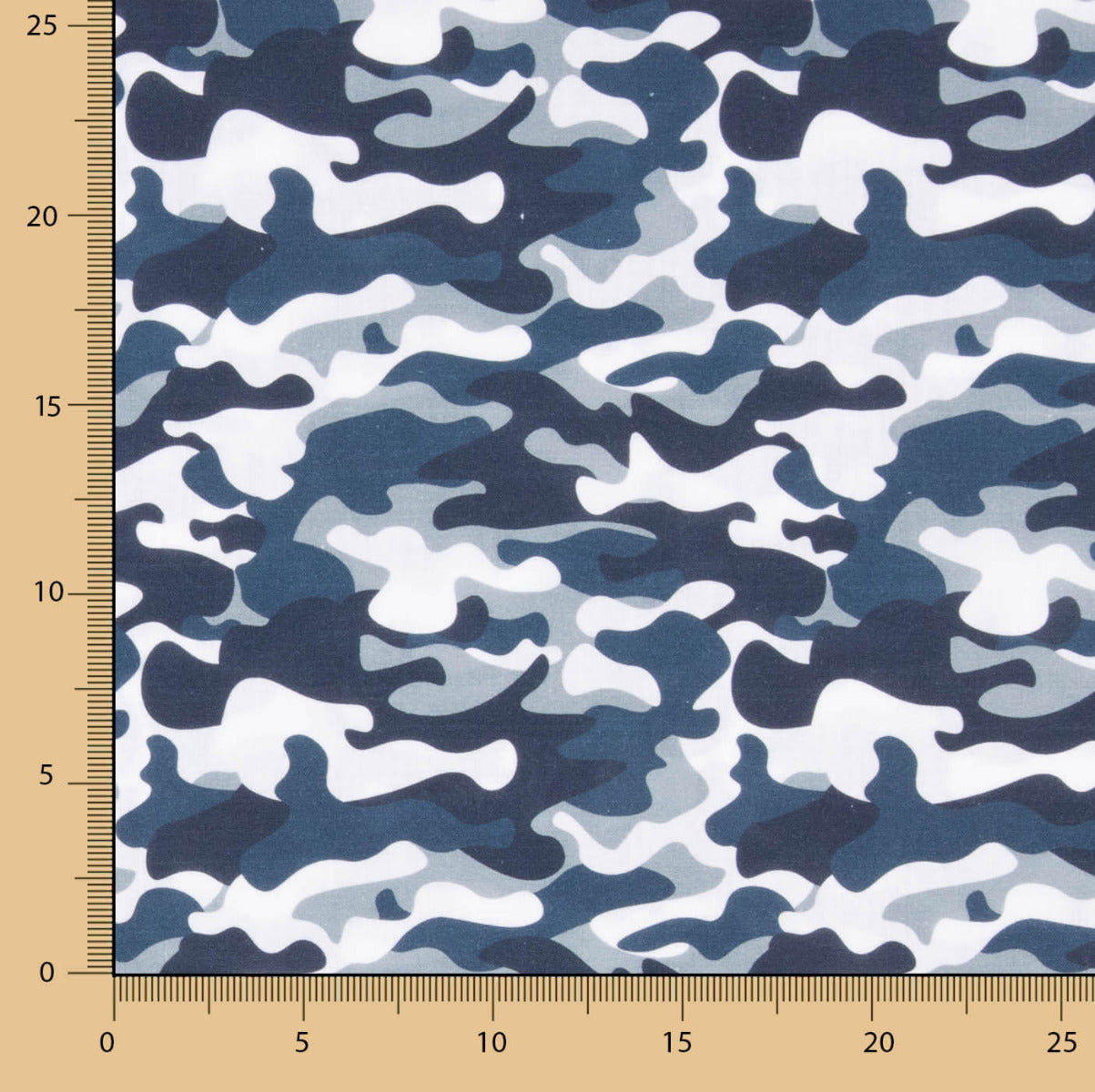 Camouflage Popeline Blau Grau - Ribes y Casals