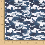 Camouflage Popeline Blau Grau - Ribes y Casals