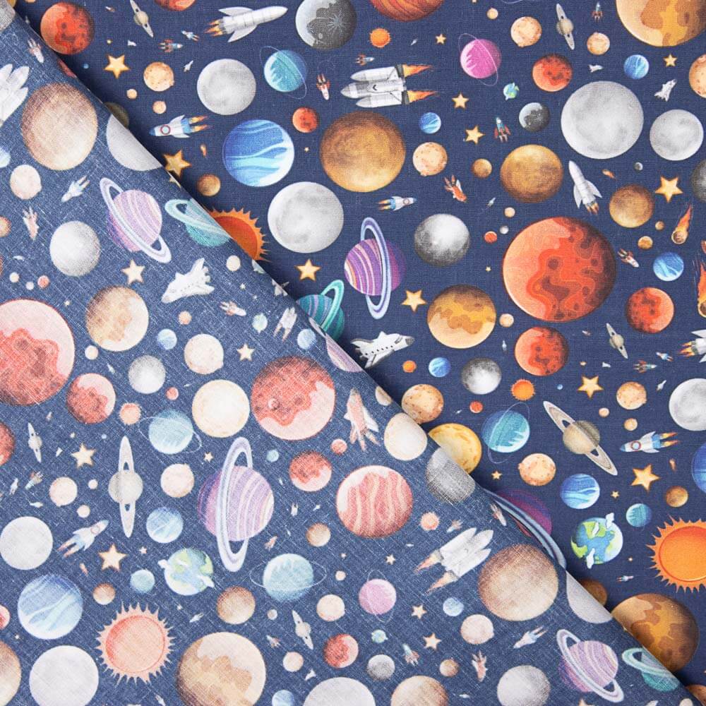 Galaxie Planeten Galaxie Baumwolle Popeline - Ribes y Casals