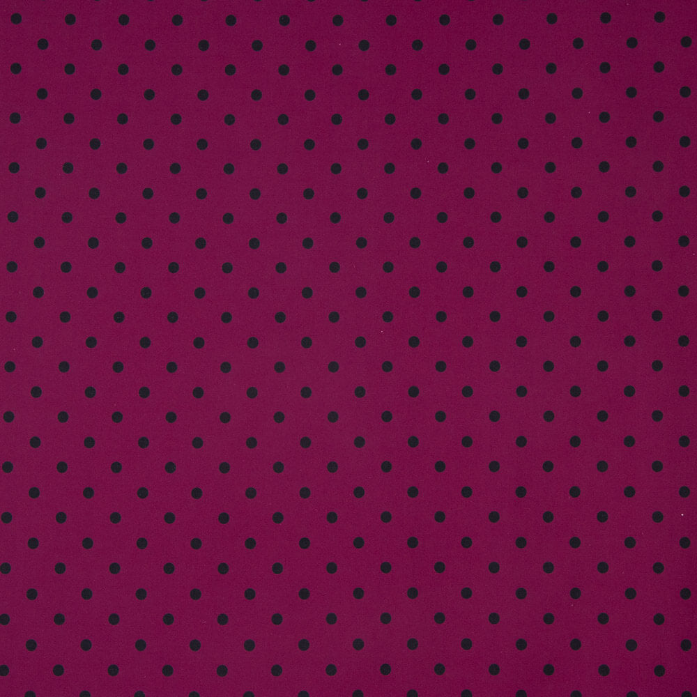 Flamenco bedruckte Popeline mit Polka Dots 7mm Granat - Ribes y Casals