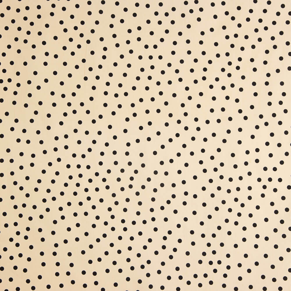 Spandex Popeline Polka Dot Schwarz 7mm Beige - Ribes y Casals