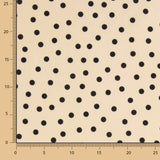 Spandex Popeline Polka Dot Schwarz 7mm Beige - Ribes y Casals