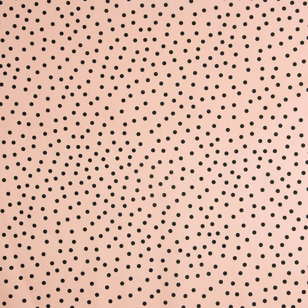 Popeline Spandex Polka Dots Schwarz 7mm Rosa - Ribes y Casals