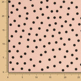 Popeline Spandex Polka Dots Schwarz 7mm Rosa - Ribes y Casals