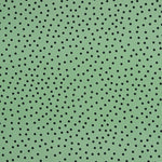 Popeline Spandex Popeline Polka Dots Schwarz 7mm Salbei Grün - Ribes y Casals
