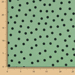 Popeline Spandex Popeline Polka Dots Schwarz 7mm Salbei Grün - Ribes y Casals