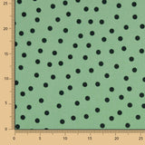 Popeline Spandex Popeline Polka Dots Schwarz 7mm Salbei Grün - Ribes y Casals
