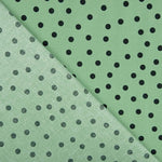 Popeline Spandex Popeline Polka Dots Schwarz 7mm Salbei Grün - Ribes y Casals