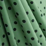 Popeline Spandex Popeline Polka Dots Schwarz 7mm Salbei Grün - Ribes y Casals
