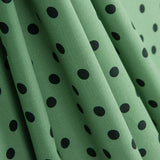 Popeline Spandex Popeline Polka Dots Schwarz 7mm Salbei Grün - Ribes y Casals