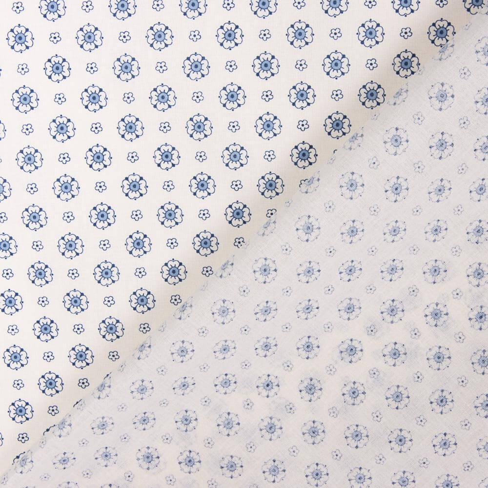 Popeline Blume Candy Blau - Ribes y Casals