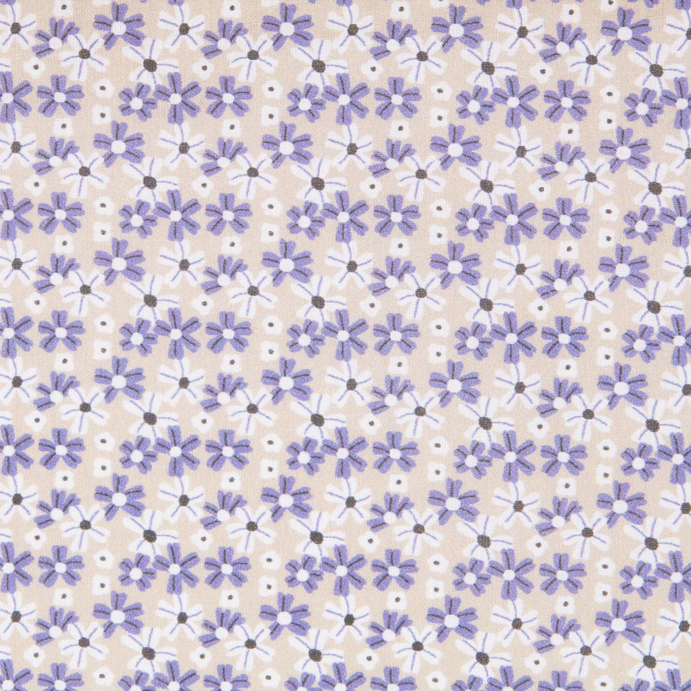 Baumwolle Popeline Floral Grau - Ribes y Casals