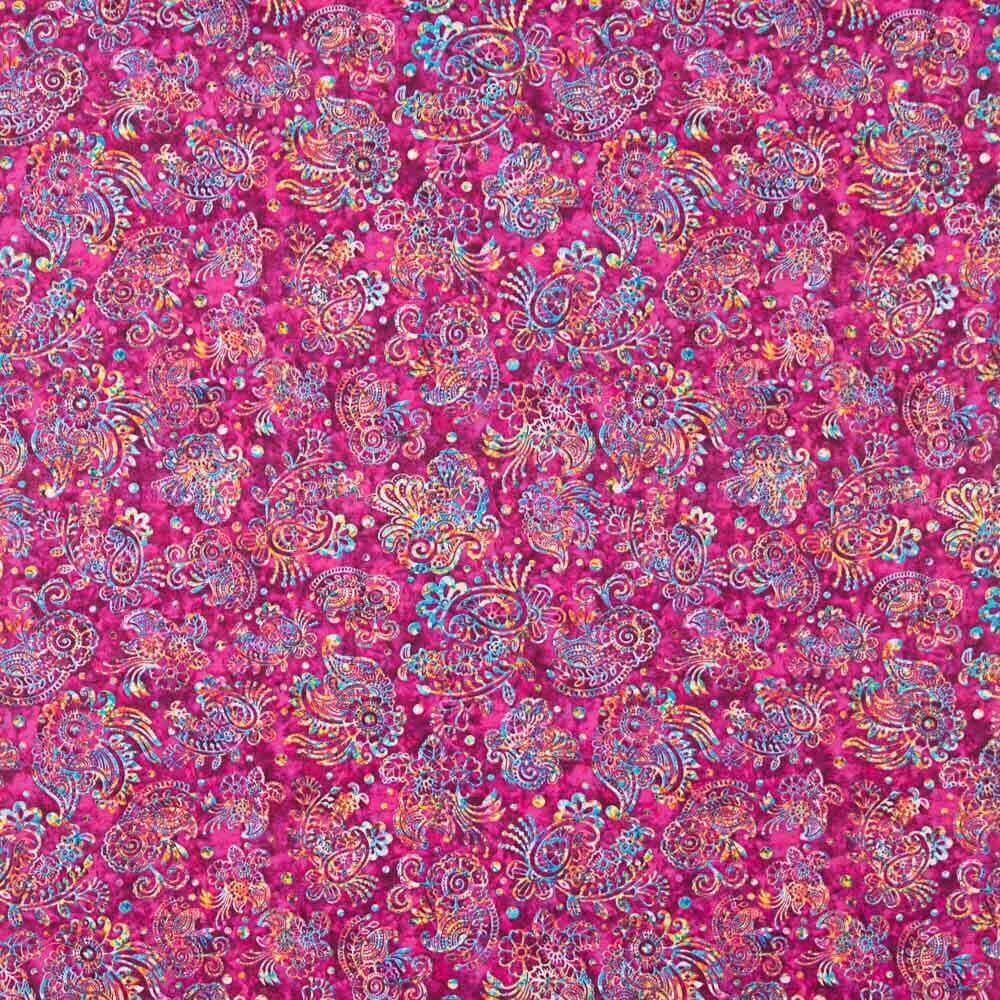 Amerikanische Patchwork-Batik Cachemire Fuchsia - Ribes y Casals