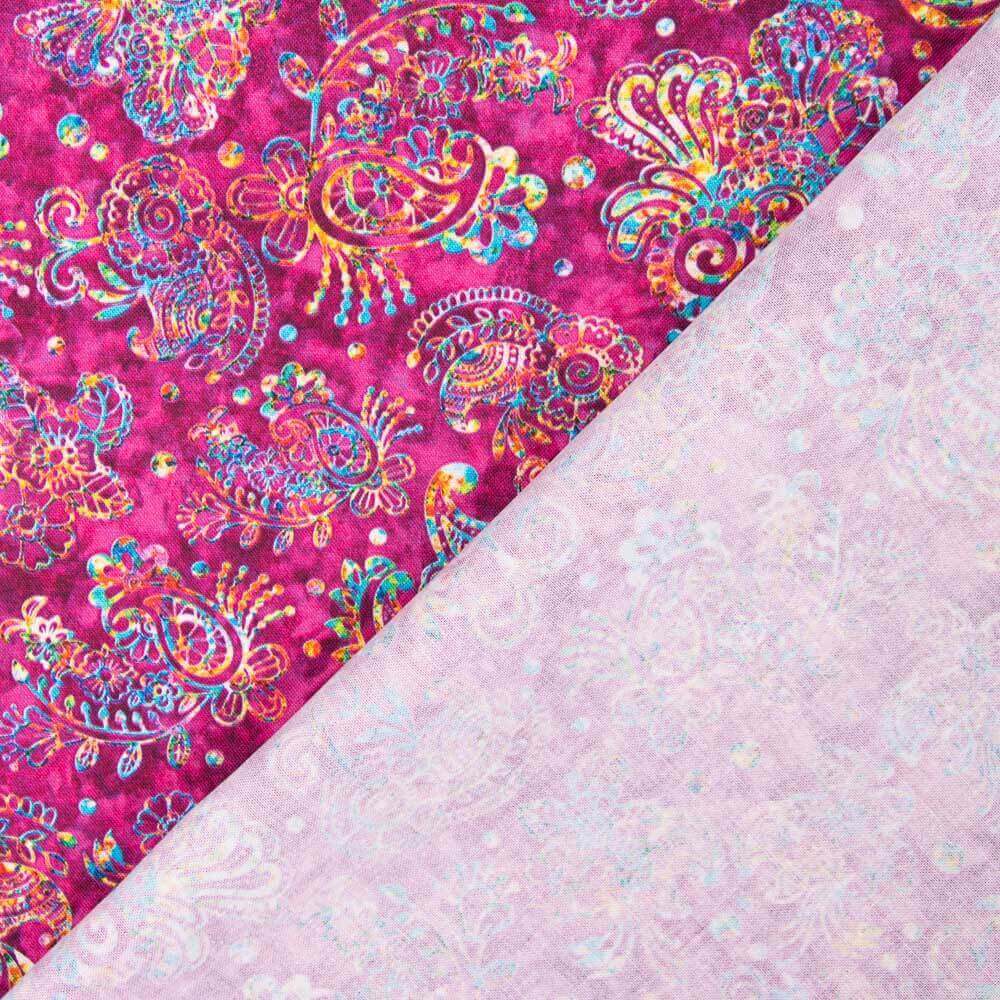 Amerikanische Patchwork-Batik Cachemire Fuchsia - Ribes y Casals