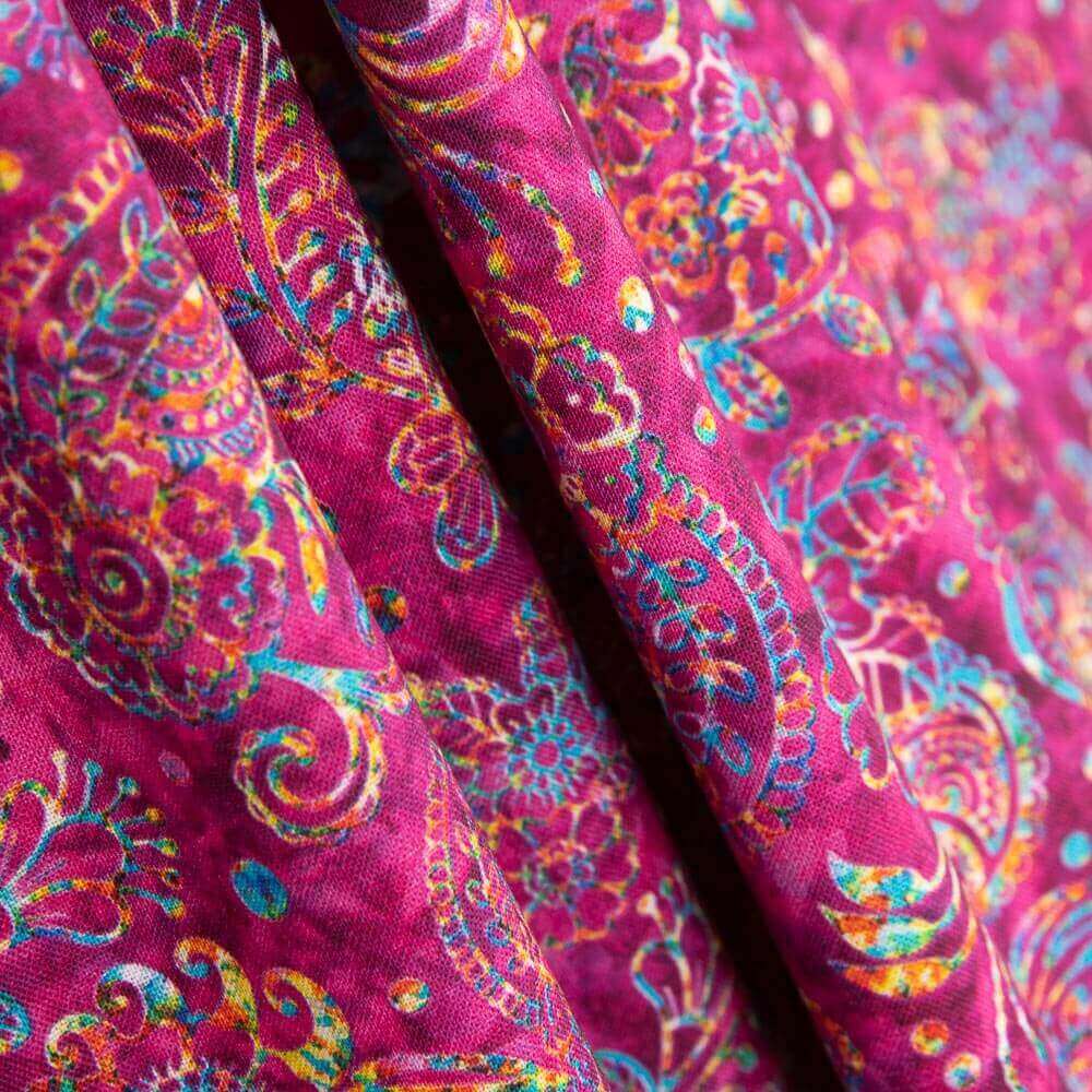 Amerikanische Patchwork-Batik Cachemire Fuchsia - Ribes y Casals