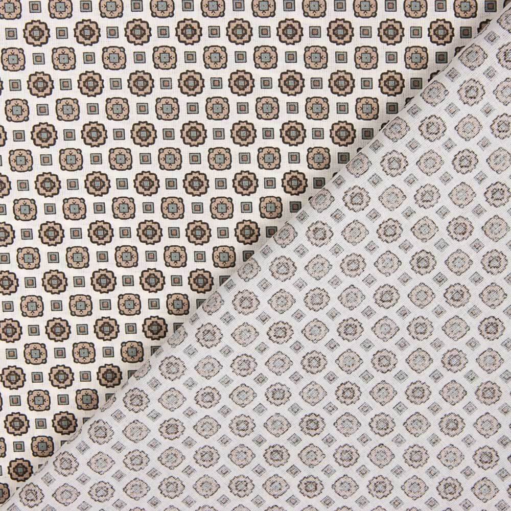 Popeline Flor Kubo Beige - Ribes y Casals