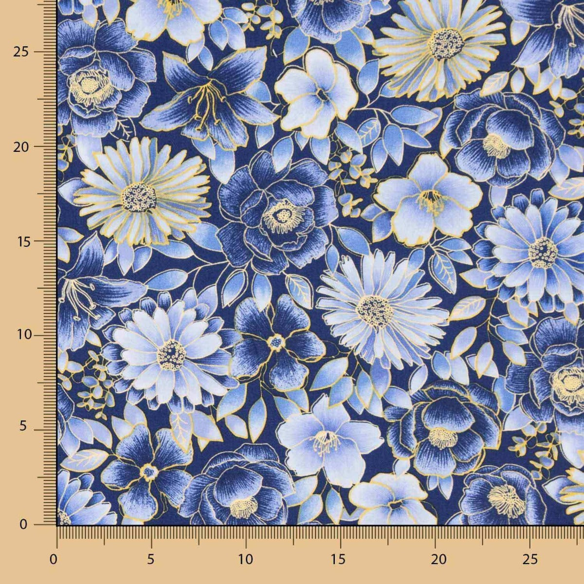 Amerikanische Patchwork Maxi Blume Blau - Ribes y Casals