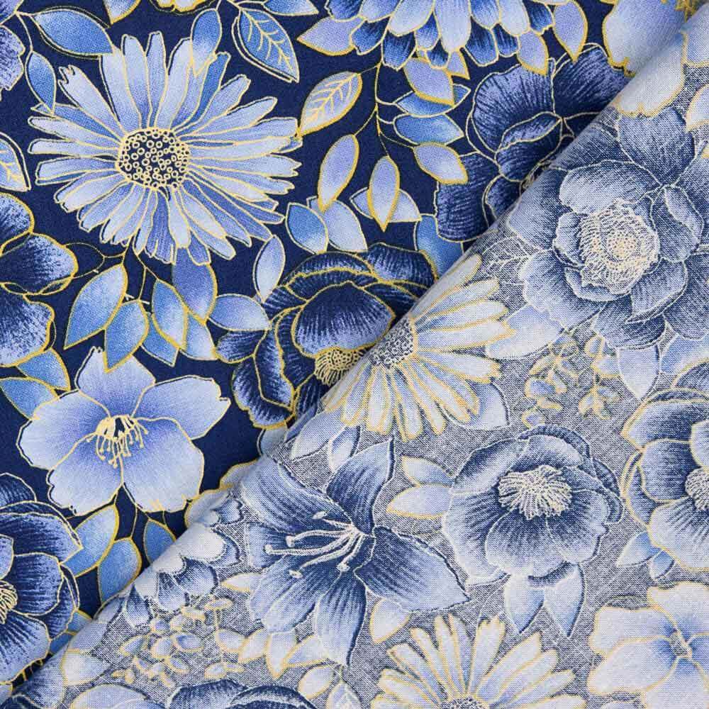 Amerikanische Patchwork Maxi Blume Blau - Ribes y Casals