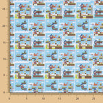 Super Mario Baumwolle Popeline Blau - Ribes y Casals